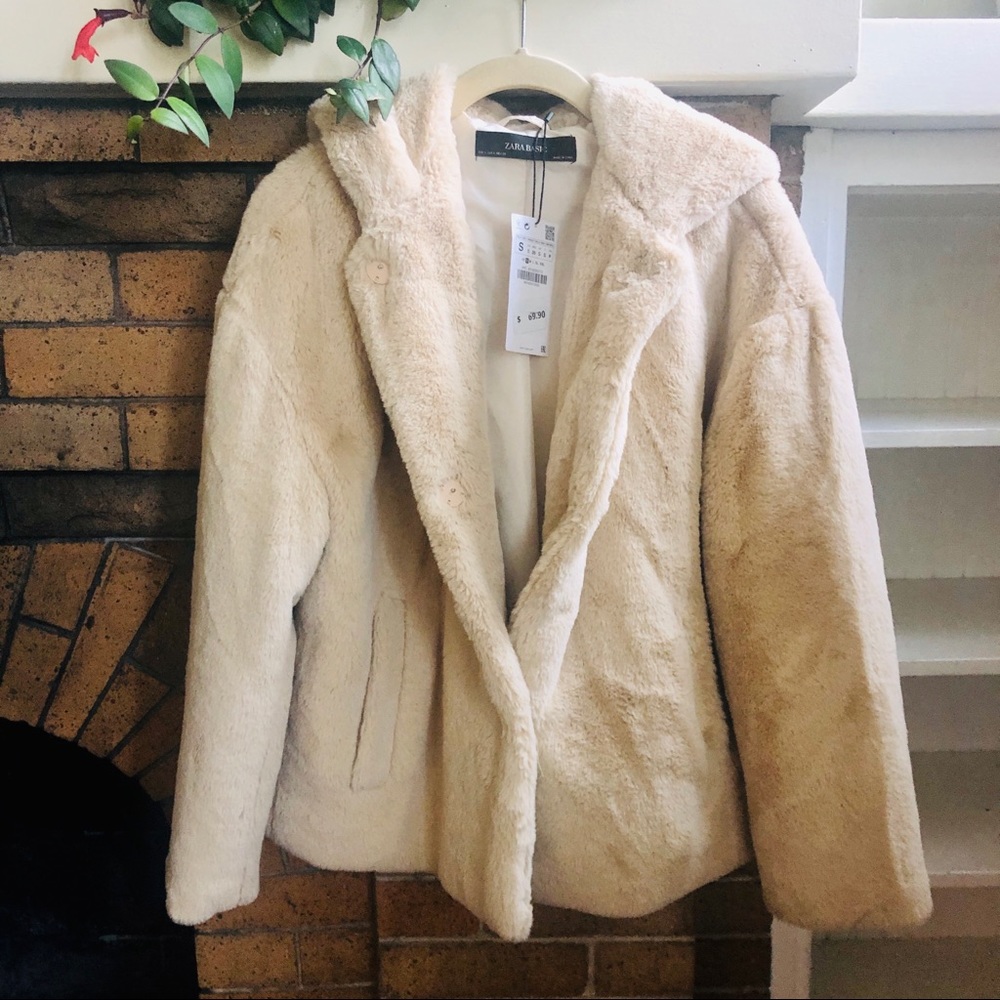 Zara Faux-Fur Coat with Hood